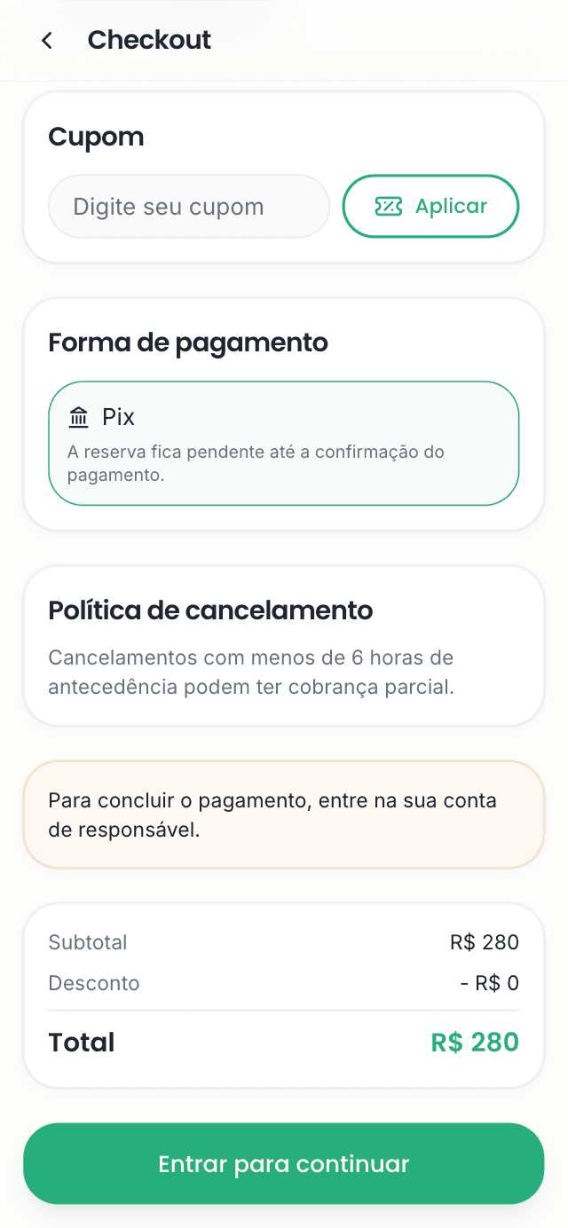 Tela Confirmação do produto Kidario